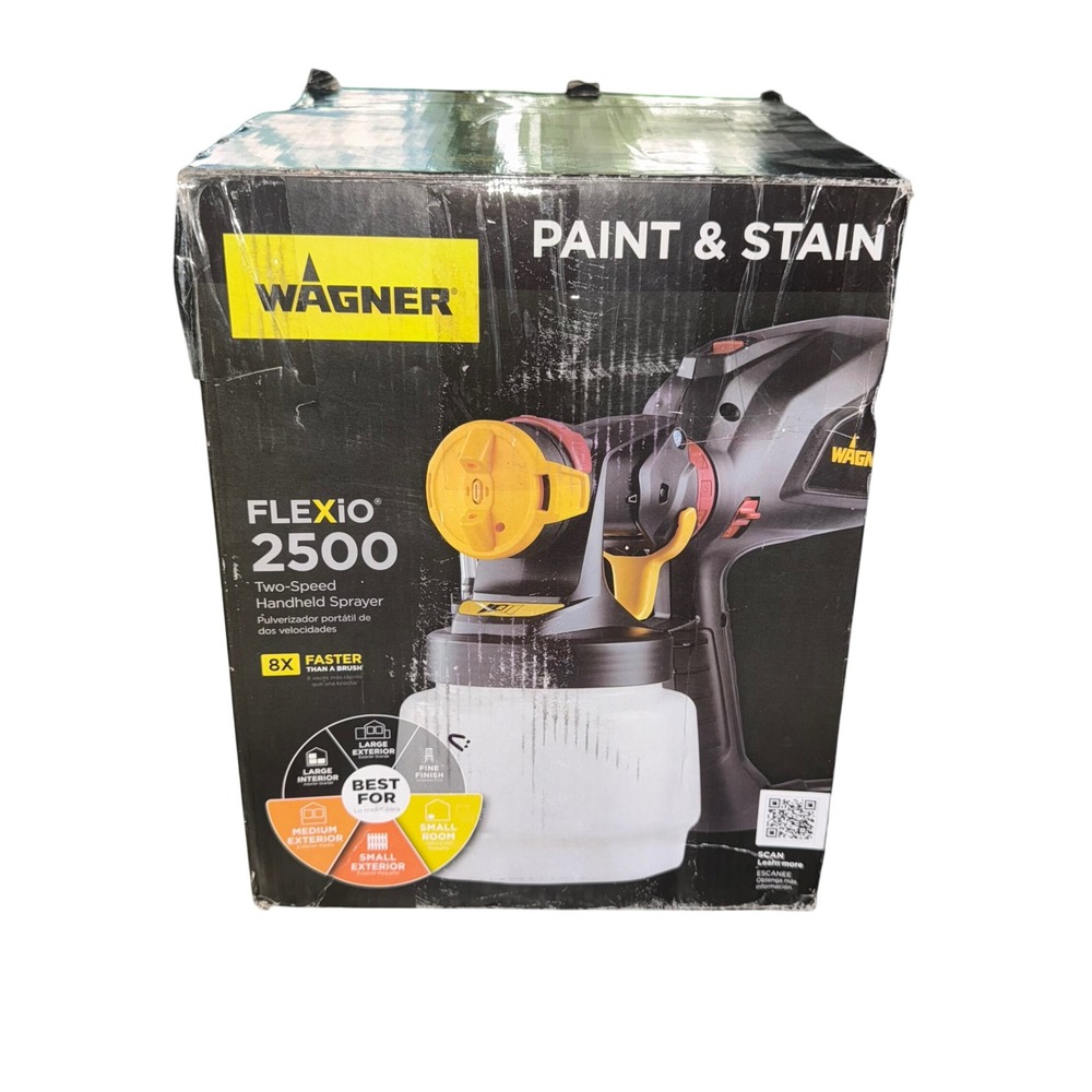 Wagner Flexio 2500 Paint Stain Sprayer Two Speed‎ Handheld Turbine